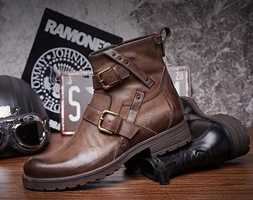 Gerçek Deri İngiliz Retro Erkek Martin Botları / Moda Chelsea Botları