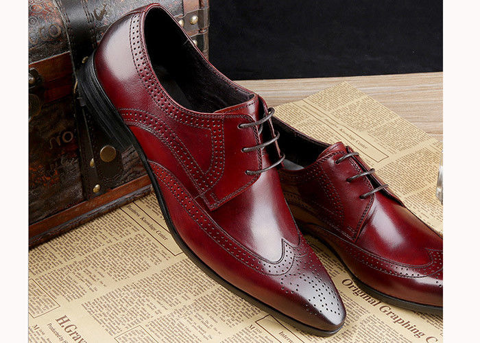 Formal Oxford Erkek Brogue Ayakkabıları Sığır Deri Plain Toe Klasik Erkek Ayakkabıları