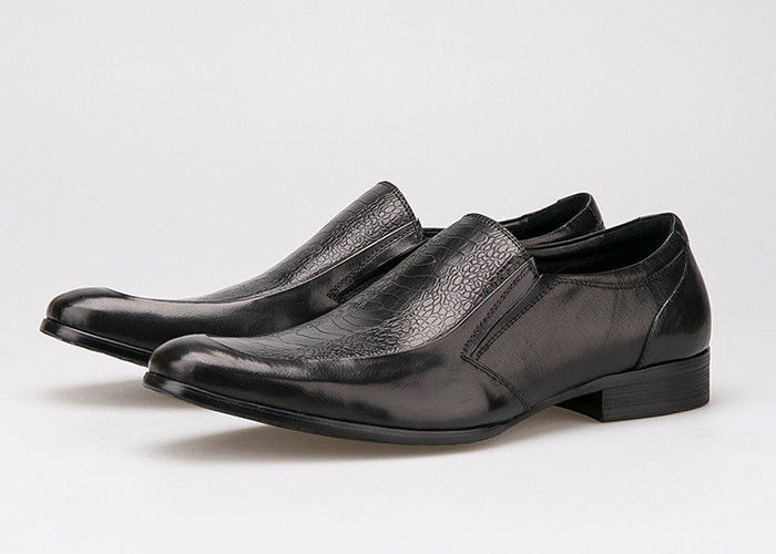 Slip On Round Toe Erkek Formal Dress Ayakkabıları Oxford Stili Tam Taneler Deri Dress Ayakkabıları