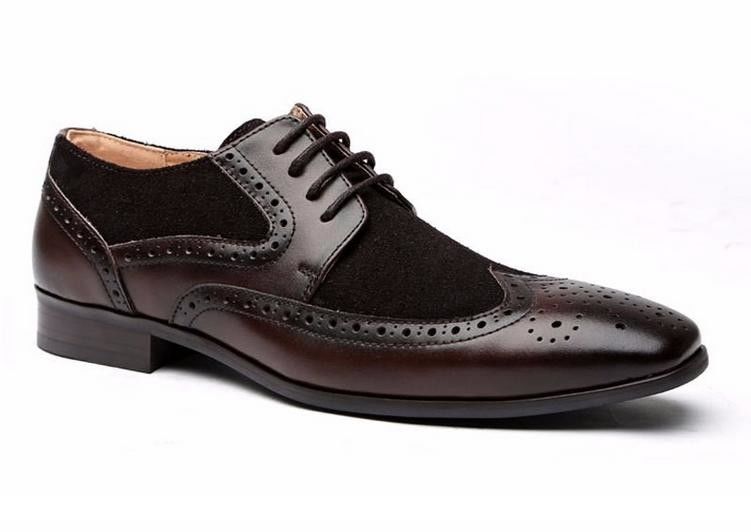 Yüksek sınıf inek derisi erkekler uçlu ayakkabı ayakkabıları moda Brogue ayakkabıları erkekler için