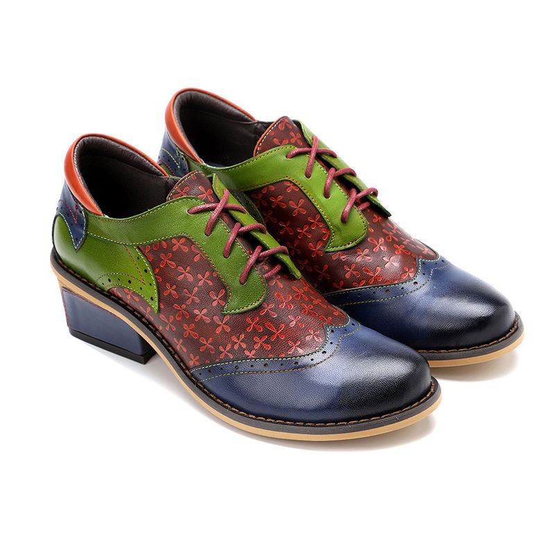 El yapımı Brogue Oxford ayakkabıları Kadınlar Dırsalla Giyim ayakkabıları 36-42 Boyut