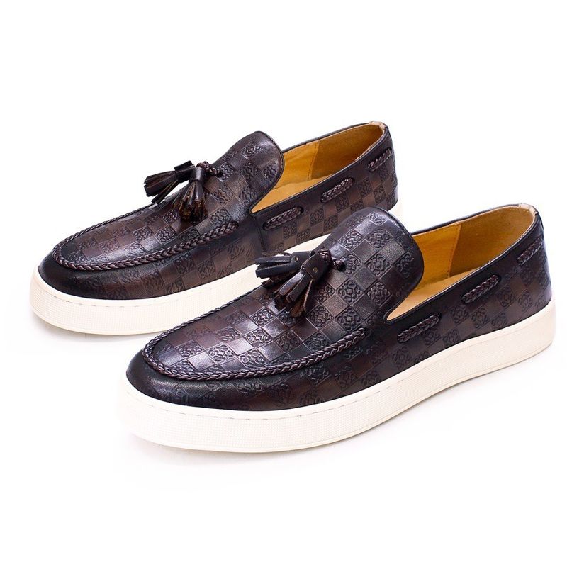 Deri Casual Erkek Slip On Sneakers ayakkabıları 1.2kg 40-45 Boyut