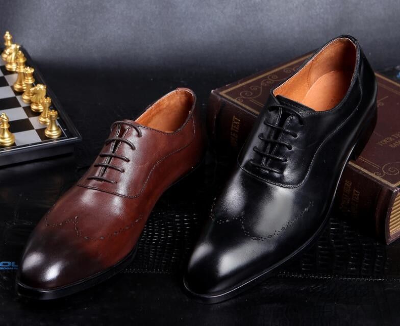 Moda Erkekler Resmi Giyim Ayakkabılar, Brogue Gizli Yüksek Topuklu Deri Ayakkabılar Erkekler İçin