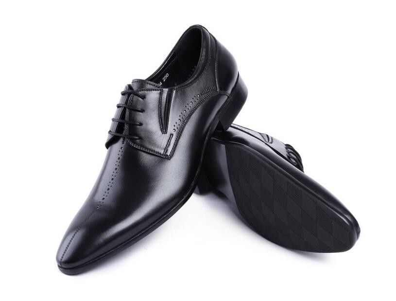 Marka Wingtip Oxford Lüks Erkek Deri Elbise Ayakkabıları, Oyulmuş Gerçek Deri Ayakkabılar
